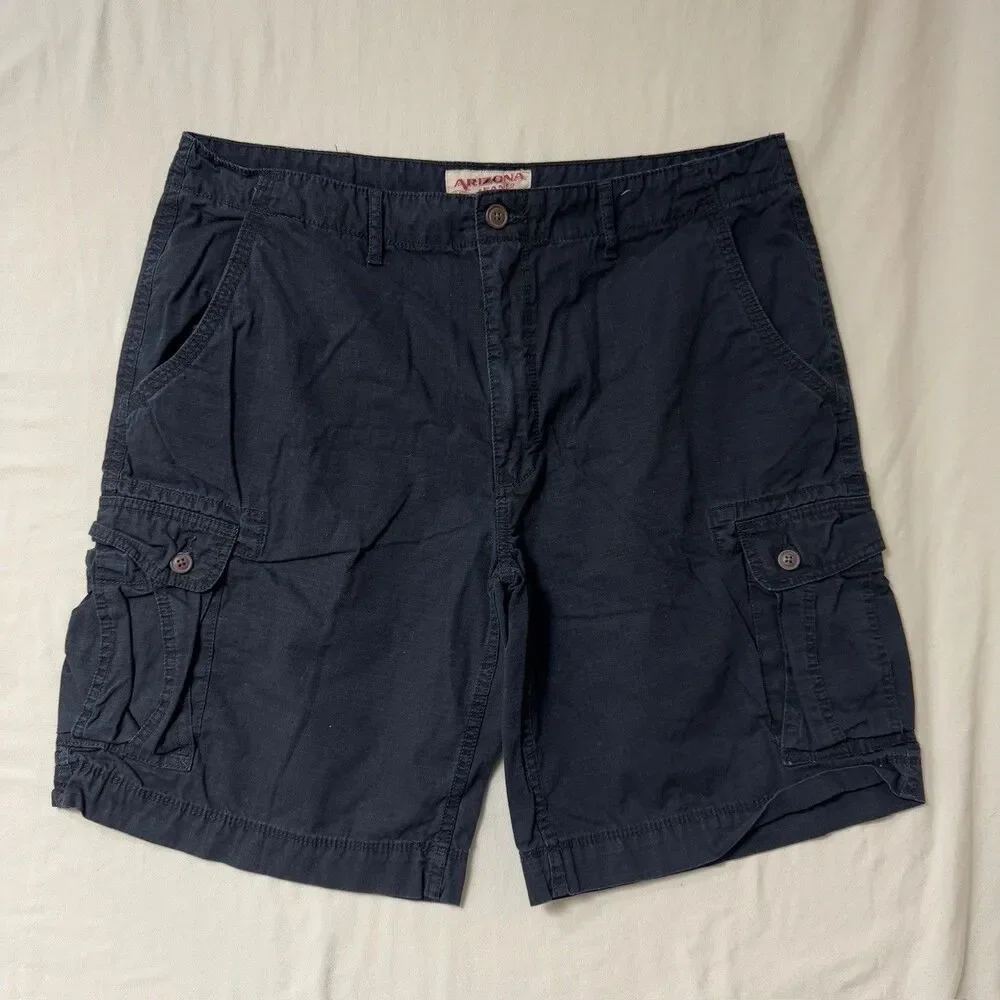 Black Cargo Shorts Mens 40 Casual Utility Outdoor Summer Beach Classic Basic